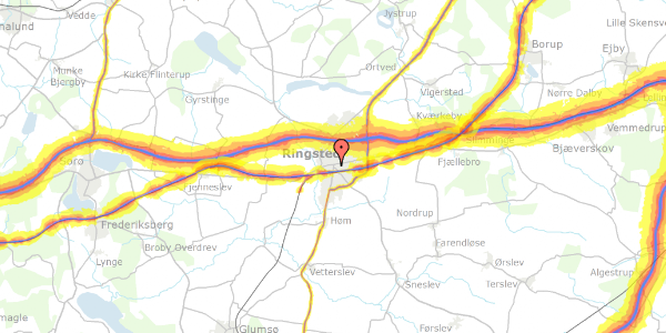 Trafikstøjkort på Hovmarksvej 3, 4100 Ringsted