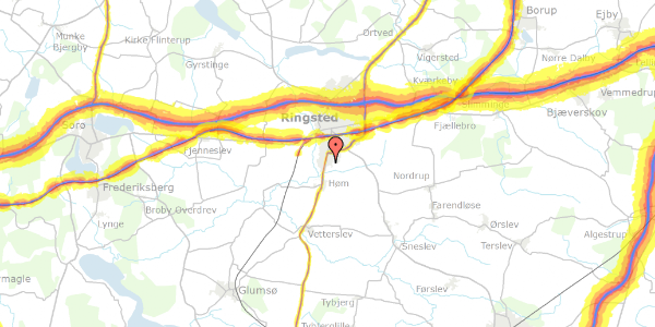 Trafikstøjkort på Huginsvej 24, 4100 Ringsted