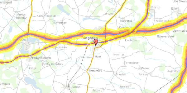 Trafikstøjkort på Hybenvej 54, 4100 Ringsted