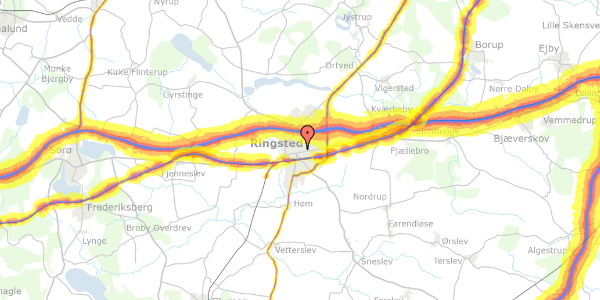 Trafikstøjkort på Hyldegårdsvej 27, 4100 Ringsted