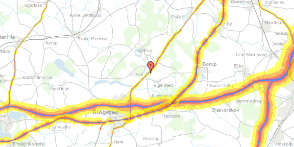 Trafikstøjkort på Nebsmøllevej 7, 4100 Ringsted