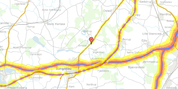Trafikstøjkort på Nebsmøllevej 32, 4100 Ringsted