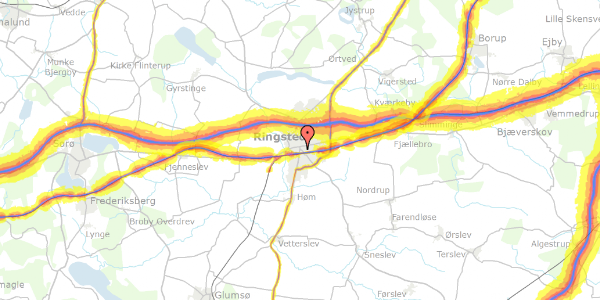 Trafikstøjkort på Næstvedvej 5B, st. , 4100 Ringsted