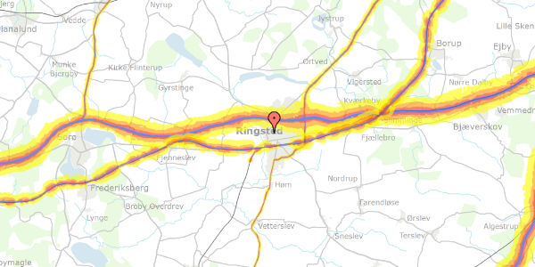 Trafikstøjkort på Ole Hansens Vej 22A, 4100 Ringsted