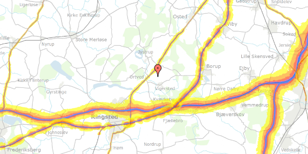 Trafikstøjkort på Ortvedlund 17, 4100 Ringsted