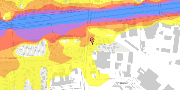 Trafikstøjkort på Rolighedsvej 2, 4100 Ringsted