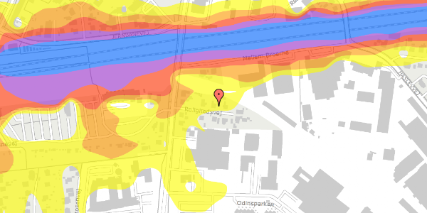 Trafikstøjkort på Rolighedsvej 5, 4100 Ringsted