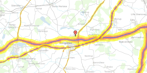 Trafikstøjkort på Roskildevej 231, 4100 Ringsted