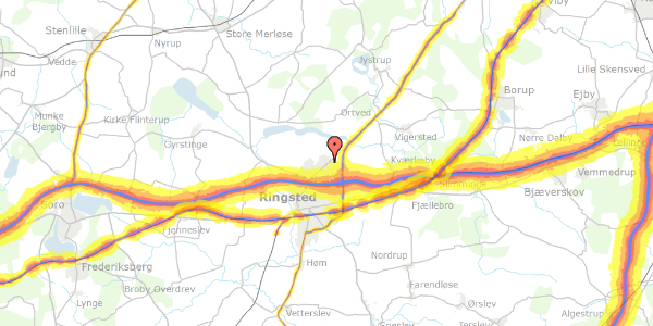 Trafikstøjkort på Roskildevej 259B, 4100 Ringsted
