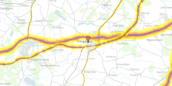 Trafikstøjkort på Ryttermosevej 9, 4100 Ringsted