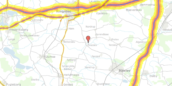 Trafikstøjkort på Sneslev Sognevej 4, 4100 Ringsted