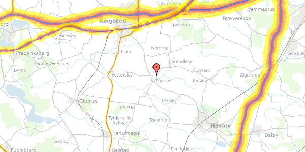 Trafikstøjkort på Sneslev Sognevej 15, 4100 Ringsted