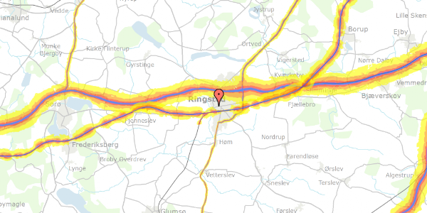 Trafikstøjkort på Sorøvej 35, 4100 Ringsted