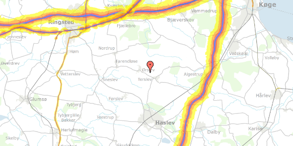 Trafikstøjkort på Terslevvej 62, 4100 Ringsted