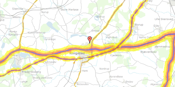 Trafikstøjkort på Toften 14, 4100 Ringsted