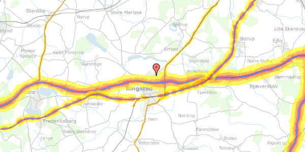 Trafikstøjkort på Tofteåsvej 43, 4100 Ringsted