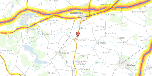 Trafikstøjkort på Vetterslev Bygade 5, 4100 Ringsted