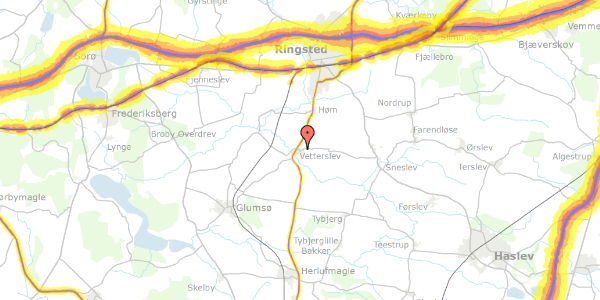 Trafikstøjkort på Vetterslev Bygade 20, 4100 Ringsted