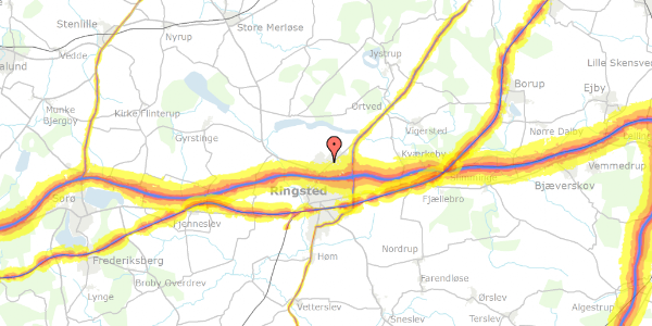 Trafikstøjkort på Ydunsvej 6, 4100 Ringsted