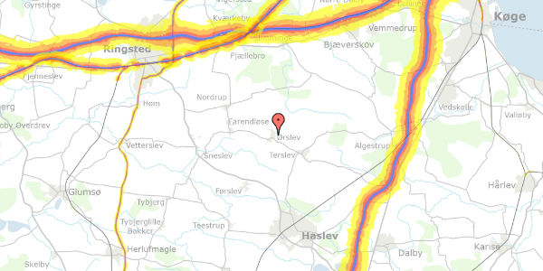 Trafikstøjkort på Ørslev Stationsvej 13, 4100 Ringsted