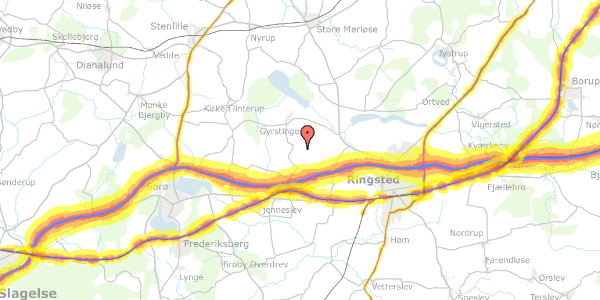 Trafikstøjkort på Ørslevvestervej 64, 4100 Ringsted