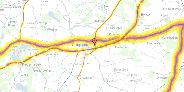 Trafikstøjkort på Østre Parkvej 14, 4100 Ringsted