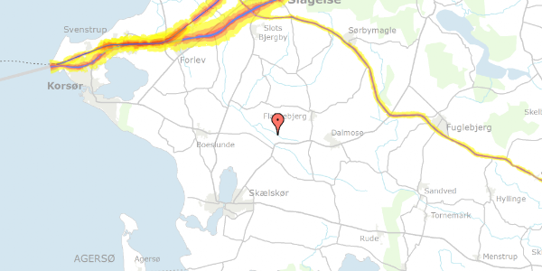 Trafikstøjkort på Frankerupvej 40, 4200 Slagelse