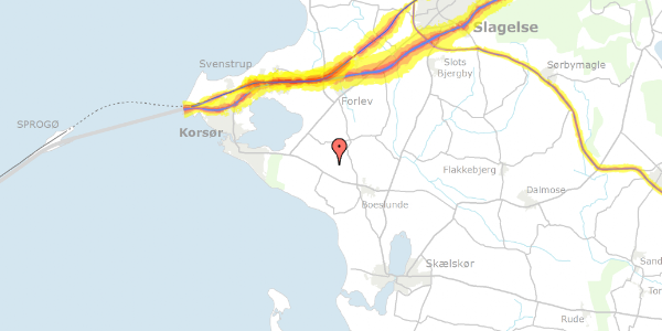 Trafikstøjkort på Grønhøjvej 19, 4242 Boeslunde