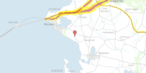 Trafikstøjkort på Klarskovvej 20, 4220 Korsør