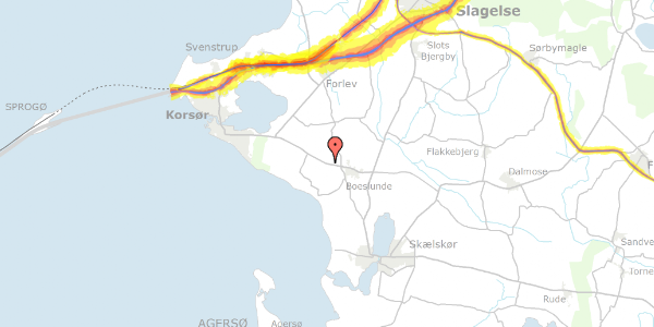 Trafikstøjkort på Korsør Landevej 544, 4242 Boeslunde