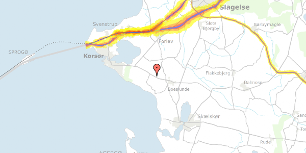 Trafikstøjkort på Korsør Landevej 625, 4220 Korsør