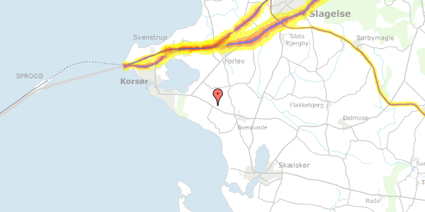 Trafikstøjkort på Korsør Landevej 658, 4220 Korsør