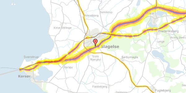 Trafikstøjkort på Agersøvej 59, 4200 Slagelse