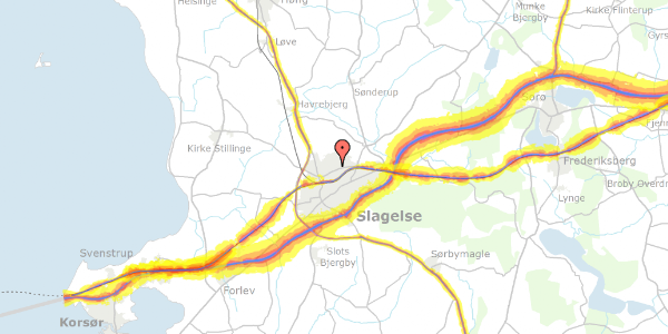 Trafikstøjkort på Albert Ibsensvej 22, 2. tv, 4200 Slagelse