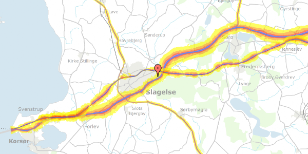 Trafikstøjkort på Askepotvej 10, 4200 Slagelse