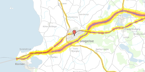 Trafikstøjkort på Baggesensgade 63, 4200 Slagelse