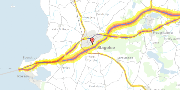 Trafikstøjkort på Bjergbygade 69, st. tv, 4200 Slagelse