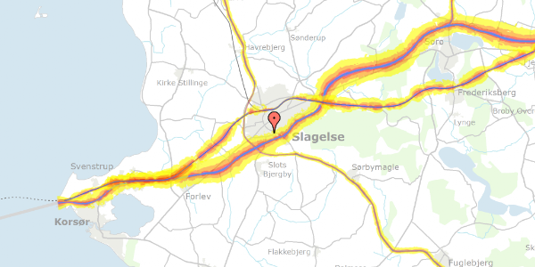 Trafikstøjkort på Bjergbygade 108, 4200 Slagelse