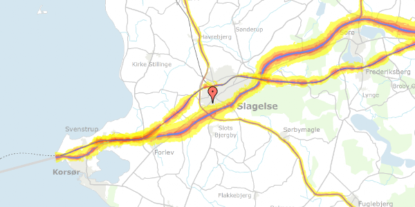 Trafikstøjkort på Blindekildevej 7, 4200 Slagelse