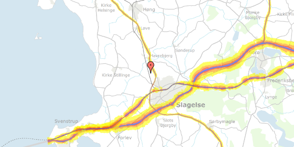 Trafikstøjkort på Brorupvej 5, 4200 Slagelse