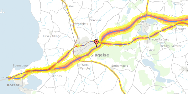 Trafikstøjkort på Byskov Alle 11, 2. th, 4200 Slagelse