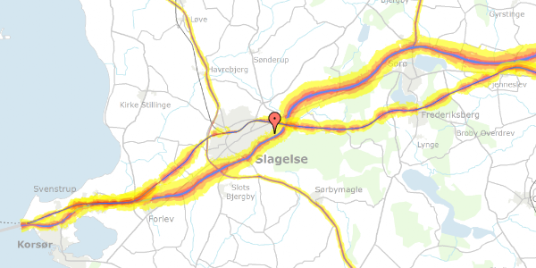 Trafikstøjkort på Byskov Alle 24A, 2. th, 4200 Slagelse