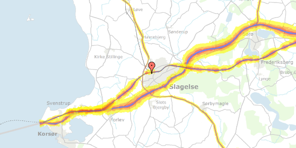 Trafikstøjkort på Gormsvej 22, 4200 Slagelse