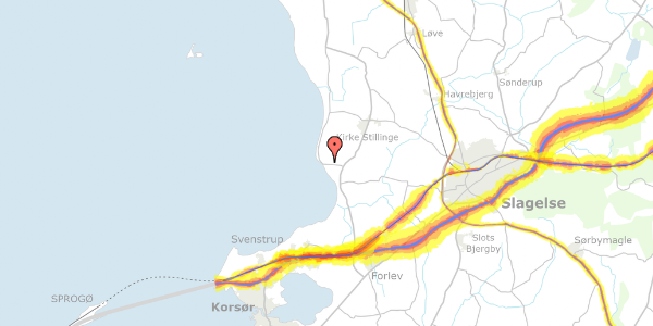 Trafikstøjkort på Grønagervej 11, 4200 Slagelse