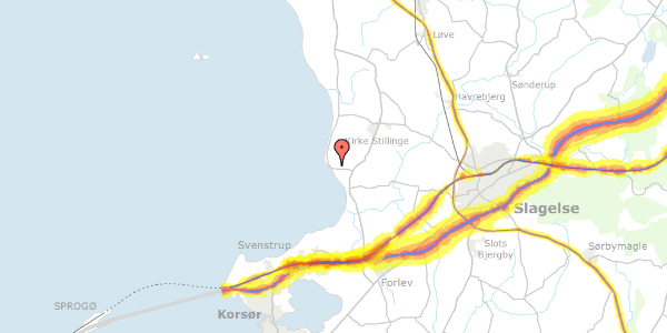 Trafikstøjkort på Grøndalvej 2, 4200 Slagelse