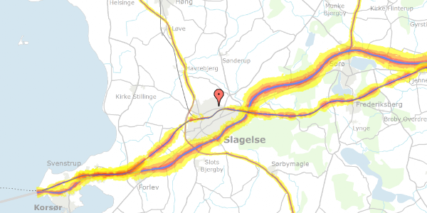 Trafikstøjkort på Gråstenvej 9, 4200 Slagelse