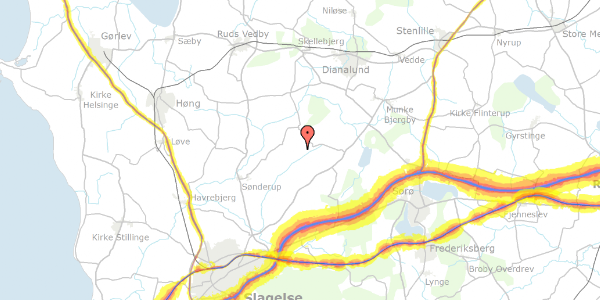Trafikstøjkort på Hallelevvej 18, 4200 Slagelse
