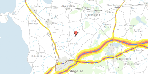 Trafikstøjkort på Hallelevvej 39, 4200 Slagelse