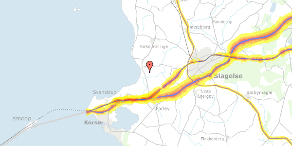 Trafikstøjkort på Havrevej 22, 4200 Slagelse