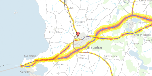 Trafikstøjkort på Haydnsvej 6, 4200 Slagelse